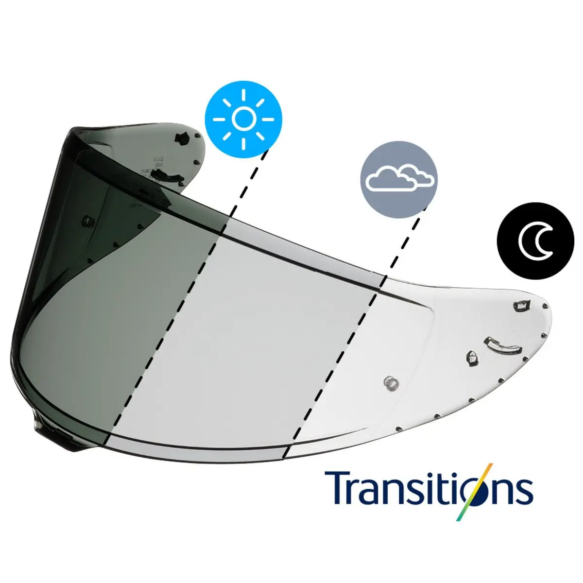 Shoei Transitions® Cwr-F2 Transitions® Pinlock® Ready Face Shield 1