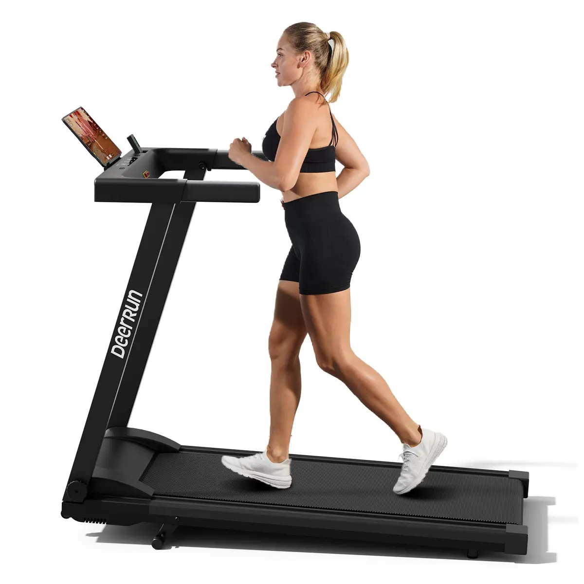 Deerrun All-New 2026 A1 Pro Move+ Smart Foldable Treadmill With 6% Incline & Nfc | 350 Lbs, 10 Mph, Black 1