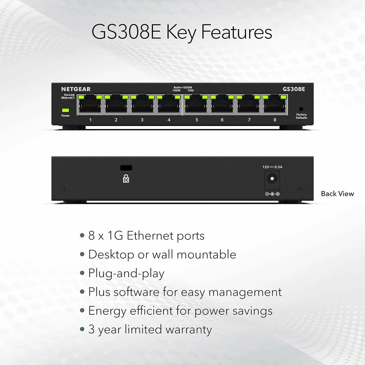 Cabo Usb Netgear Gs308e-400Eus Preto 2