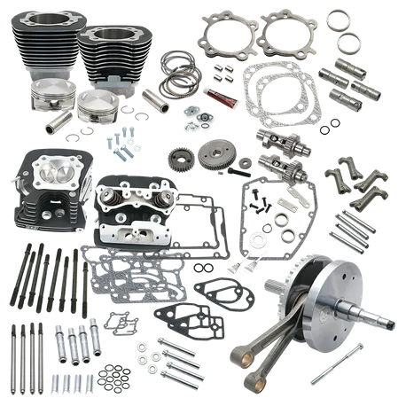S&S Cycle - 124" Hot Set Up Kit® With S&S Cylinder Heads For All 2007-'17 Non-Balanced Big Twins - Wrinkle Black 1