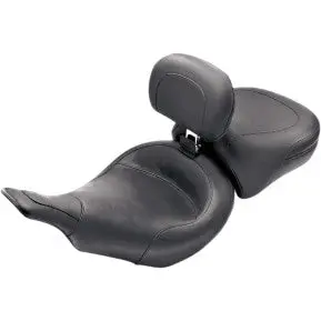 Mustang - Wide Solo Seat W/ Removable Backrest & Rear Seat - Vintage Style - '97-07 Touring 1