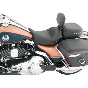 Mustang - Wide Solo Seat W/ Removable Backrest & Rear Seat - Chrome Studded - '08-20 Touring 1