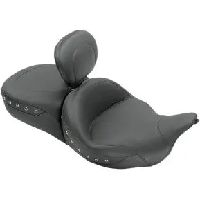 Mustang - Super Touring Seat W/ Drivers Backrest - Smooth, Black Studded - '08-20 Touring 1