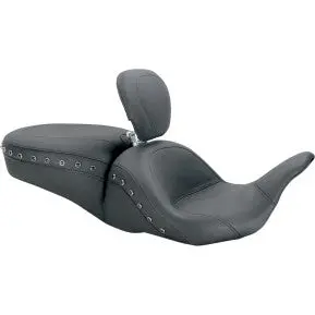 Mustang - Lowdown Seat W/ Driver Backrest - Studded,Black - '08-20 Touring 1