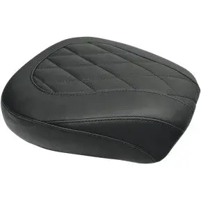Mustang - Wide Tripper Rear Seat - Black, Diamond Stitch - '08-20 Touring 1