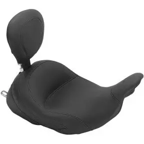Mustang - Lowdown Solo Seat - With Driver Backrest - Vintage Vinyl - '09-20 Touring 1