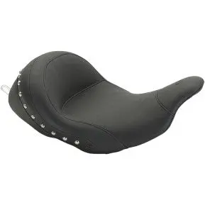 Mustang - Lowdown Solo Seat - W/Out Driver Backrest - Chrome Studded Vinyl - '09-20 Touring 1