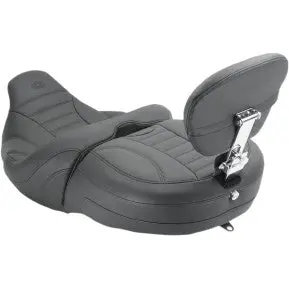 Mustang - One-Piece Vintage Touring Seat - Standard W/ Drivers Backrest And Passenger Backrest - '15-20 Touring 2