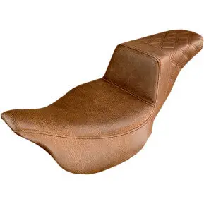 Saddlemen Step-Up Seat - Rear Lattice Stitch - Brown (808-07B-173Br) Touring 08-24, Cvo 14 1