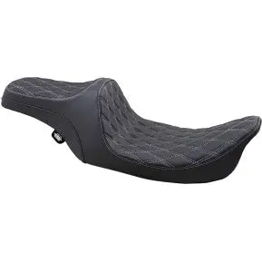 Drag - Predator Iii Seat - Double Diamond Stitch, Silver Thread - '99-'07 Touring 1