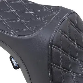 Drag - Predator Iii Seat - Double Diamond Stitch, Silver Thread - '99-'07 Touring 2