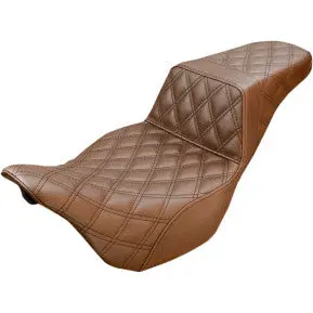 Saddlemen Step-Up Seat - Full Lattice Stitch - Brown (808-07B-175Br) Touring 08-24, Cvo 14 1