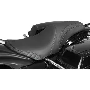 Mustang- Tripper Fastback Seat For Yaffe Tank - Diamond Stutch Inlays - '08-20 Touring 1
