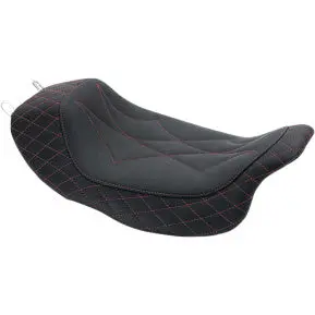 Mustang - Revere Journey Solo Seat - Diamond Stitch, Red Thread - '08-20 Touring 1