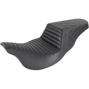 Saddlemen Step-Up Seat - Front Tuck-N-Roll/Rear Lattice Stitch - Black-24 (808-07B-176) Touring 08-24, Cvo 14 1