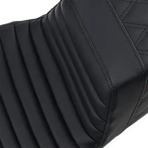 Saddlemen Step-Up Seat - Front Tuck-N-Roll/Rear Lattice Stitch - Black-24 (808-07B-176) Touring 08-24, Cvo 14 2