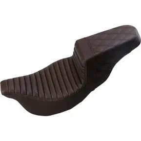 Saddlemen Step-Up Seat - Front Tuck-N-Roll/Rear Lattice Stitch - Brown (808-07B-176Br) Touring 08-24, Cvo 14 1