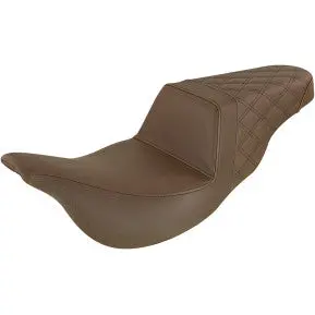 Saddlemen Step-Up Seat - Extended Reach - Rear Lattice Stitch - Brown (808-07B-173Brex) Touring 08-24, Cvo 14 1