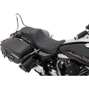 Drag - Predator Iii Seat - Double Diamond Stitch, Silver Thread - '08-'20 Touring 1