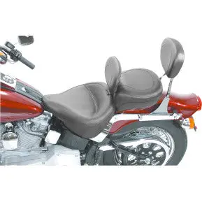 Mustang - Wide Style Solo Seat With Removable Backrest - Black, Vintage - '00-05 Softail 1
