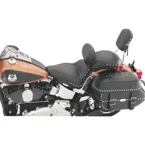 Mustang - Sport Solo Seat With Backrest - Studded - '00-17 Softail 2