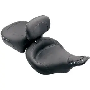 Mustang - Wide Style Solo Seat With Removable Backrest - Black, Vintage - '06-17 Softail 1