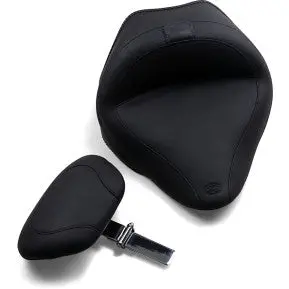 Mustang - Wide Style Solo Seat With Removable Backrest - Black, Vintage - '11-17 Fxs, Fls, & Flss 1