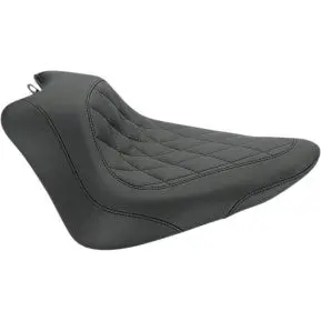 Mustang - Wide Tipper Front Solo Seat - Black, Diamond Stitch - '11-17 Fxs, Fls, & Flss 1