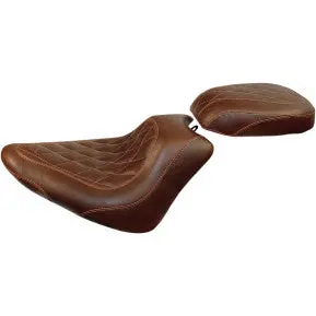 Mustang - Wide Tripper Solo Seat - Brown, Diamond Stitch - '11-17 Fxs, Fls, & Flss 2