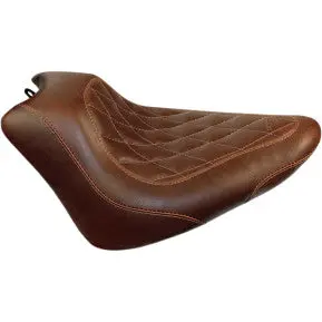 Mustang - Wide Tripper Solo Seat - Brown, Diamond Stitch - '11-17 Fxs, Fls, & Flss 1