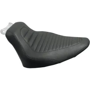 Mustang - Tripper Synthetic Leather Solo Seat - Tuck And Roll - '00-17 Softail 1