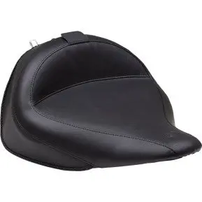 Mustang - Wide Style Solo Seat With Removable Backrest - Black, Vintage - '05-17 Flstn & Efi Flstni 1