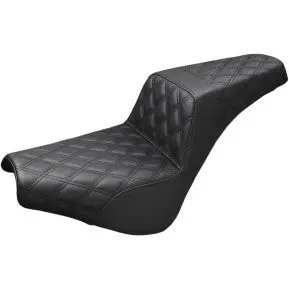 Saddlemen Step-Up Seat - Full Lattice Stitch - Black (818-30-175) Softail 18-24 1