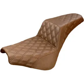 Saddlemen Step-Up Seat - Full Lattice Stitch - Brown (818-30-175Br) Softail 18-24 1