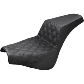 Saddlemen Step-Up Seat - Front Lattice Stitch - Black (818-30-172) Softail 18-24 1