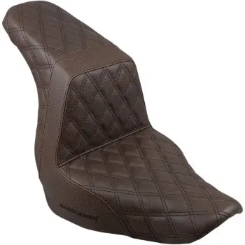Saddlemen Step-Up Seat - Full Lattice Stitch - Brown (818-29-175Br) Softail 18-24 1