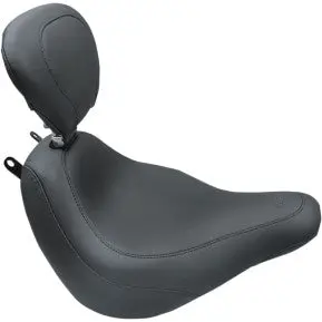 Mustang - Wide Tripper Solo Seat - W/ Drivers Backrest - Black, Vintage - '18-20 Flde, Flhc, & Flhcs 1