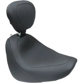 Mustang - Wide Tripper Front Seat With Backrest - Black, Vintage - '18-20 Fxfb & Fxfbs 1