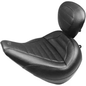 Mustang - Solo Tour Seat With Drivers Backrest - Tuck And Roll - '18-20 Fxbr & Fxbrs 1
