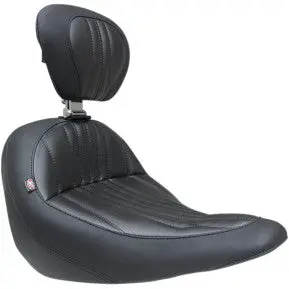 Mustang - Solo Tour Seat With Drivers Backrest - Dagger Stitch - '18-20 Fxlr & Flsb 1