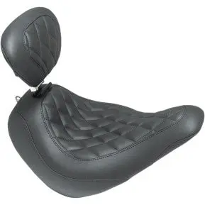 Mustang - Wide Tripper Front Seat With Backrest - Black, Diamond Stitch - '18-20 Flsb & Fxlr 1