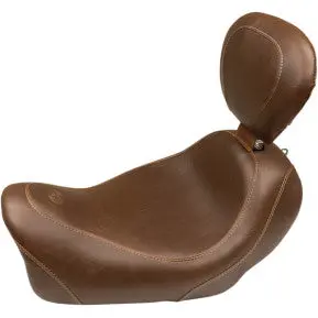 Mustang - Tripper Solo Seat With Drivers Backrest - Brown, Smooth - '14-17 Fxdf 1
