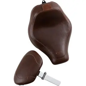 Mustang - Wide Tripper Front Seat With Backrest - Brown, Vintage - '18-20 Fxbb & Fxbrs 1