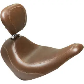 Mustang - Wide Tripper Front Seat With Backrest - Brown, Vintage - '18-20 Flsb & Fxlr 1