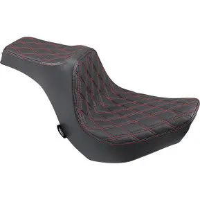 Drag - Predator Iii Seat - Double Diamond Stitch, Red Thread - '18-20 Softail 1