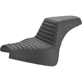 Saddlemen Step-Up Seat - Front Tuck-N-Roll/Rear Lattice Stitch - Black (818-29-176) Softail 18-24 1