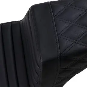 Saddlemen Step-Up Seat - Front Tuck-N-Roll/Rear Lattice Stitch - Black (818-30-176) Softail 18-24 2