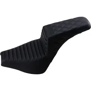 Saddlemen Step-Up Seat - Front Tuck-N-Roll/Rear Lattice Stitch - Black (818-30-176) Softail 18-24 1