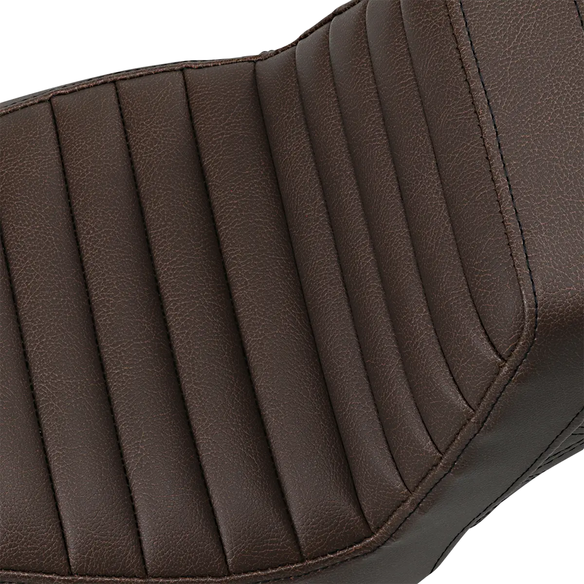 Saddlemen Step-Up Seat - Front Tuck-N-Roll/Rear Lattice Stitch - Brown (818-30-176Br) Softail 18-24 2