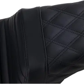 Saddlemen Step-Up Seat - Front Tuck-N-Roll/Rear Lattice Stitch - Black (806-04-176) Dyna 06-17 2